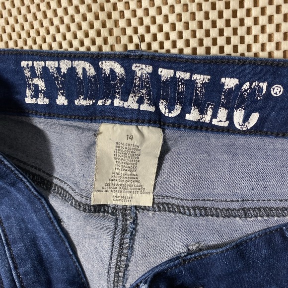 Hydraulic JeansWomen's 14 Boho Blue Curvy Embroidered Flower Stretch Denim - Picture 5 of 6